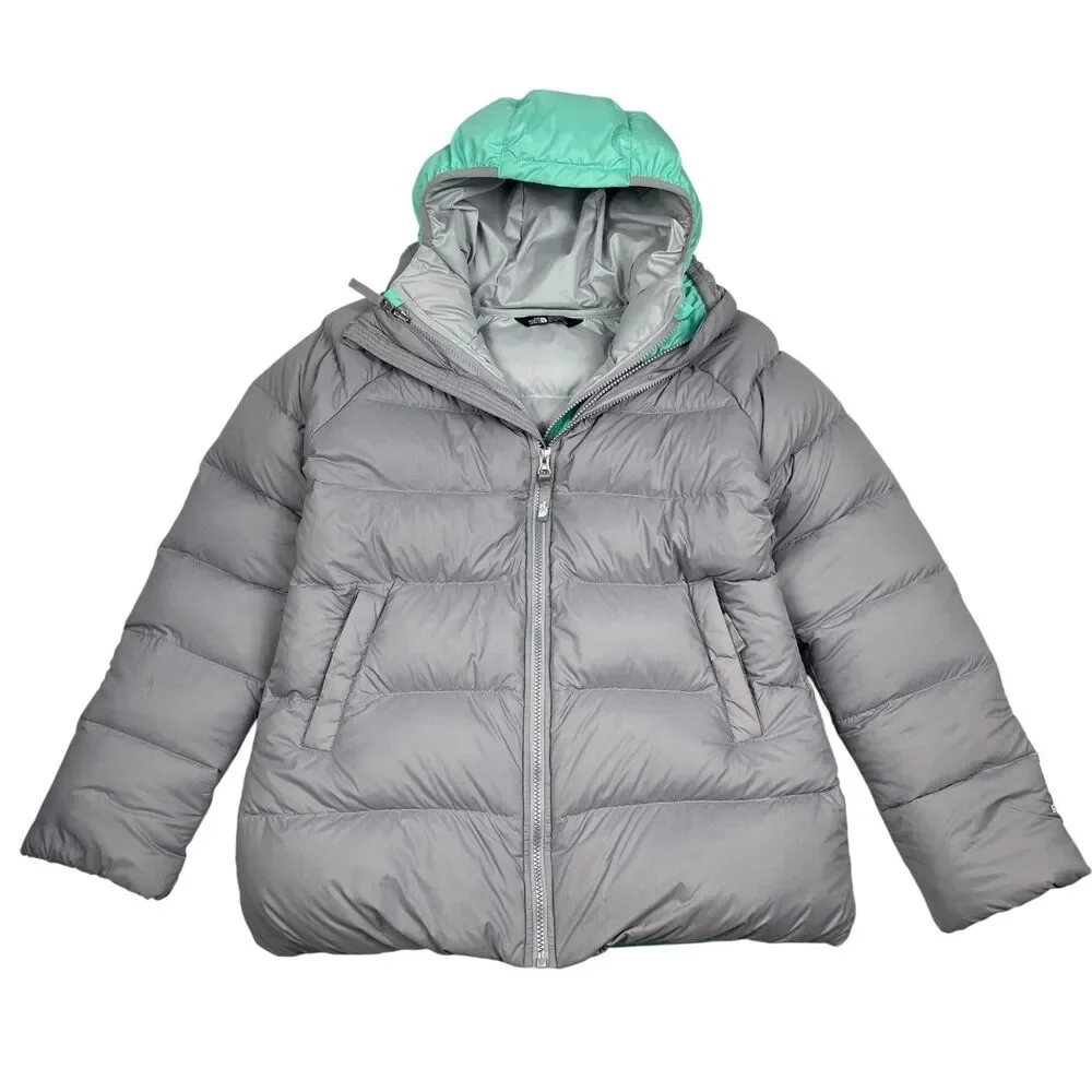 The North Face Girls Triclimate Jacket XL 3 in 1 Mint Green Grey Down Puffer - Picture 2 of 16